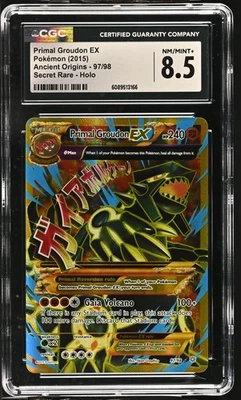 CGC 8.5 Primal Groudon EX Ancient Origins 97/98 Secret Rare Holo Pokemon Card - Image 1 of 2