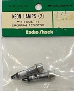 Lámparas de neón Radio Shack 272-703A Archer (2) con resistencia de caída incorporada Foto 1 de 1