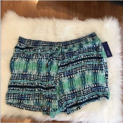 Bermuda Apt 9 pull on rayon feminina tamanho XXL azul verde preto branco - Imagem 1 de 4