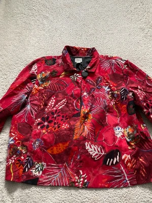 Chico's женщин цветочный длинным рукавом с подкладкой куртка многоцветный размер 3 (США 16) - Изображение 1 из 4