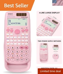 Pink Scientific Calculator with 417 Functions & Large LCD - Perfect for Students - Picture 1 of 9