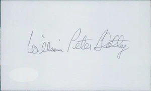 William Peter Blatty Writer Signed 3x5 Index Card JSA Authenticated - Picture 1 of 3