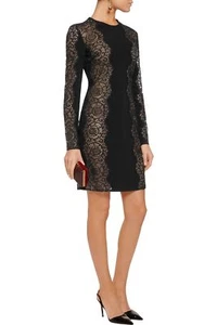 $2450 NWT Stella McCartney Black Lace Florence Panel Dress 42 IT/ 6 US - Picture 1 of 6