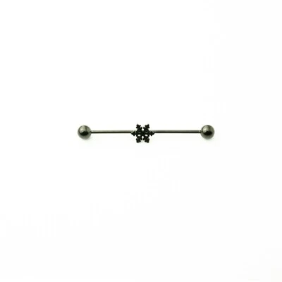 Piercing de cartílago de caracola hélice de acero inoxidable con barra industrial 16G Foto 1 de 2