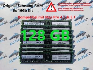 Samsung 128 GB (8x 16 GB) Rdimm ECC Reg DDR3-1333 Apple Mac Pro 5.1 2010 RAM - Picture 1 of 1