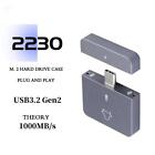 M2 NVMe 2230 SSD Enclosure USB C Adapter 10Gbps USB3.2 Gen2 Case Box.' D1V3