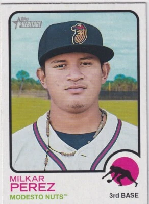 2022 Topps Heritage Minor League Edition - Milkar Perez #86 (RC) - Image 1 of 2