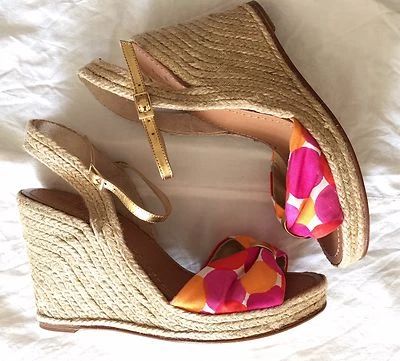 Босоножки Kate Spade розовые в горошек эспадрильи на танкетке размер 10,5 - Изображение 1 из 4