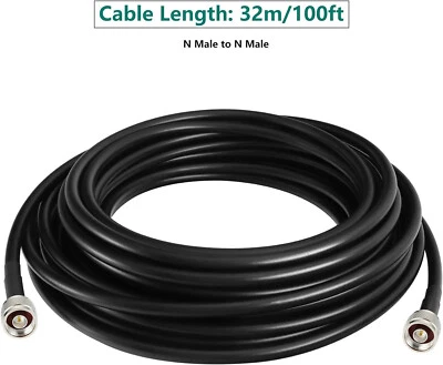 GEMEK 100ft N Male to N Male Antenna Cable, Low Loss Extension Coaxial for 3G/4G - Image 1 of 4