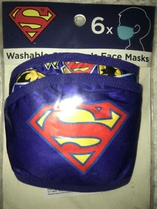 6 Pack Superman FACE MASK Licensed Superhero Value Masks Justice League - Picture 1 of 4