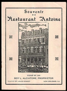 c 1940 Souvenir Booklet RESTAURANT ANTOINE New Orleans Louisiana LA Werbung - Bild 1 von 4