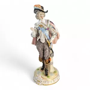 Antica statuina in porcellana, dipinta a mano, XIX secolo - Foto 1 di 13
