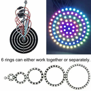 WS2812B Pixel Ring Addressable Led Modules WS2812 IC RGB Full Color Round Circle - Picture 1 of 8