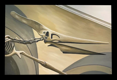 Treasure Painting JR Bissell "Ancient Strength" Pterodactyl Dinosaur Fossil - Image 1 of 4