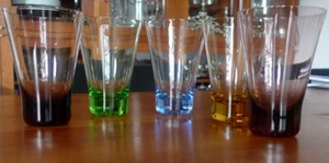 5 bunte Vintage Trinkgläser Wasserglas Saftglas Longdrink Gläser Holmegaard ? - Bild 1 von 9
