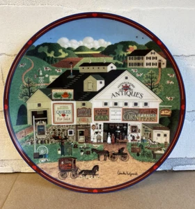 Ltd Ed Charles Wysocki Plate Peppercricket Farms  Antiques Quilts Horse Carriage - Picture 1 of 9