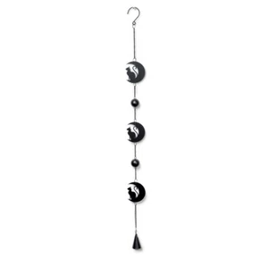 Alchemy Gothic Black Black Cat & Moon Silhouette Hanging Decoration Home Decor - Picture 1 of 3