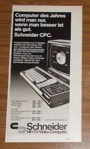 Seltene Werbung SCHNEIDER CPC 464 664 6128 Computer des Jahres 1986 - Bild 1 von 1