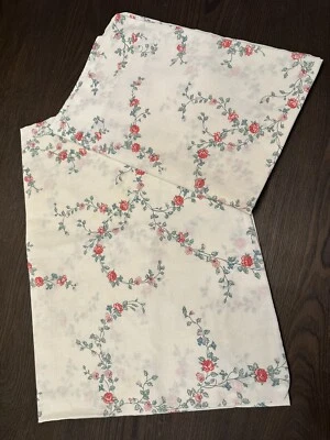 Lote de 2 fundas de almohada vintage Cannon estándar 30”x20” flores rosas florales Foto 1 de 4