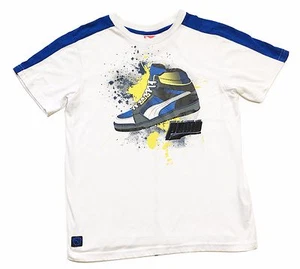 Puma Boys Youth Short Sleeve Sport Shirt Top Tee White Size Medium - Picture 1 of 1