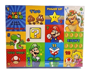 Super Mario 12 Days of Socks Advent Xmas Calendar Shoe Size 4-10 - Picture 1 of 18