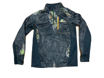 Mossy Oak Break Up Infiniti Quarter Zip Pullover Hunting Camouflage Fish Men’s M - Image 1 of 4