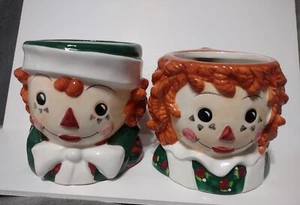 Raggedy Ann Raggedy Andy 1998 Sakura Painted Mugs Coffee Collector Coco Mug set - Picture 1 of 11
