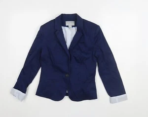 H&M Women's Blue Suit Jacket Size 8 Classic Fit - Picture 1 of 12