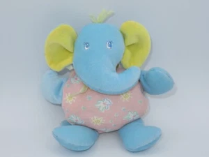 Evenflo Elephant Plush Rattle Baby Toy Vintage Blue Pink Teddy Bear Sun Soft - Picture 1 of 6