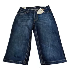 Womens Cabelas Size 10R Dark Wash Wide Leg Short Crop Fit Jeans Mid Rise NWT - Picture 1 of 6