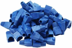 LOTE de cubierta de enchufe de cable Ethernet tapa de extremo tapa de extremo azul arranque alivio de tensión RJ45 - Imagen 1 de 5