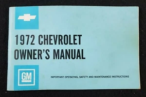 VINTAGE 1972 CHEVROLET Owners/Operators Manual - Picture 1 of 8