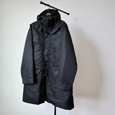 Engineered Garments "Duster Coat" nylon satin black, made in USA, oversized "M" - Image 1 of 4