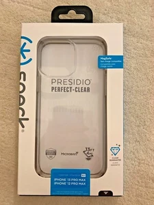 NIP SPECK PRESIDIO PERFECT-CLEAR iPHONE 13 PRO-MAX 12 PRO-MAX CELL-PHONE COVER - Picture 1 of 2