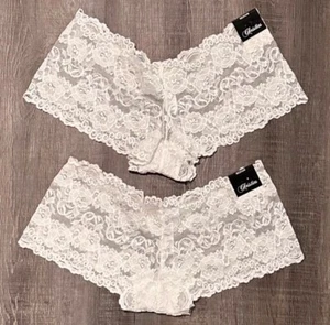 New Women’s Size Medium White Lace Cheeky Hipster Panties Underwear - Picture 1 of 4