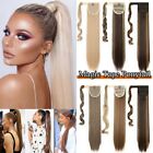 Hair Synthetic Extensions Horse Tail Wrap Around Ponytail Long Straight