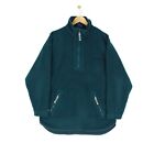 Vintage Kickers Sweatshirt Green Fleece 1/4 Zip Embroidered Back Mens Size Small