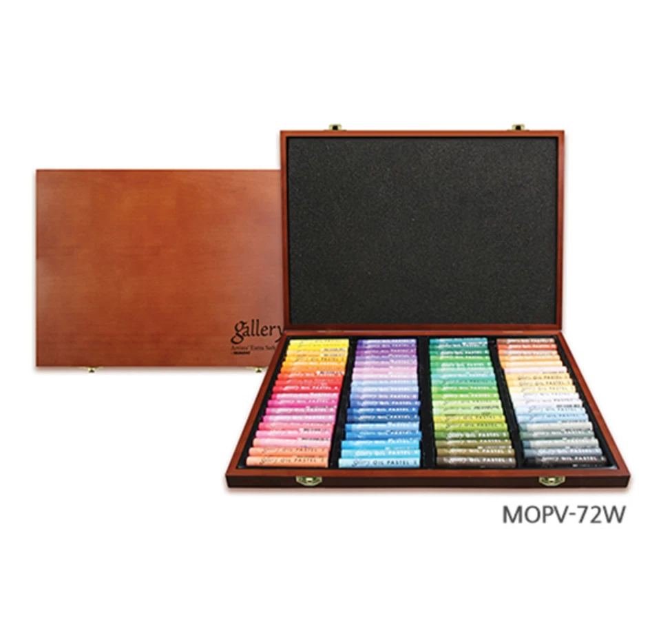 Mungyo MOPV-72W Soft Oil Pastels Set – 72 Assorted Colors in Wooden Box