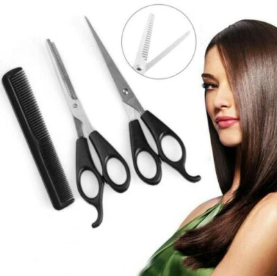 Professional Hairdressers Cutting & Thinning Scissors & Comb, Three Piece Set