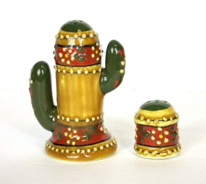 Talavera Mexican Pottery Southwest Tan Salt and Pepper Shaker Set - Picture 1 of 4