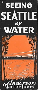 Folleto/Folleto Anderson Water Tours de Colección Años 1920-30 VER SEATTLE BY WATER - Imagen 1 de 7