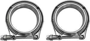 2X 3" Inch Stainless Steel V-Band Bolt Clamp with 2 Pcs Male Female Flanges - Picture 1 of 12