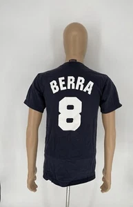 Majestic MLB New York Yankees Yogi Berra #8 T Shirt Navy Blue Mens Size M - Picture 1 of 8