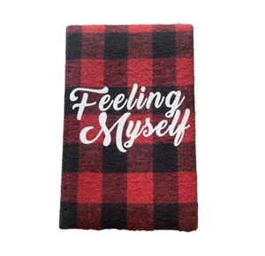 New Custom feeling myself Flannel Red Plaid Lined Journal Notebook School Work - Picture 1 of 6