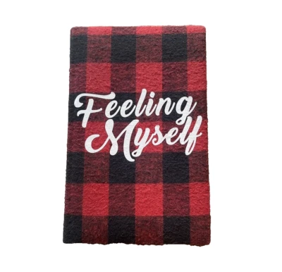 New Custom feeling myself Flannel Red Plaid Lined Journal Notebook School Work - Image 1 of 4