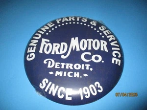 New {Distressed} Ford Parts & Service 13" Button Metal Sign Free Shipping USA - Picture 1 of 9