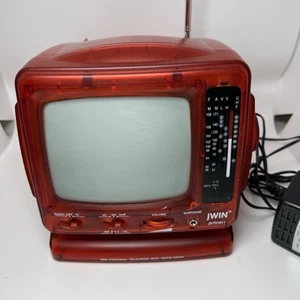 jWIN JV-TV1011 Black & White 5.5” TV AM/FM Radio Combo Portable Transparent Red - Picture 1 of 6