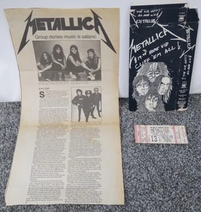Metallica/Cult Band Lot Concert Ticket 1989 SD, Newspaper Clipping & VHS Box - Picture 1 of 5