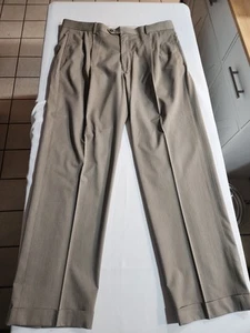 Daniel Cremieux Signature Dress Pants Men 36x30 Pleated Front Beige - Afbeelding 1 van 4