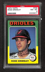 1975 Topps #458 ROSS GRIMSLEY PSA 8 NM-MT 23339677 - Picture 1 of 2